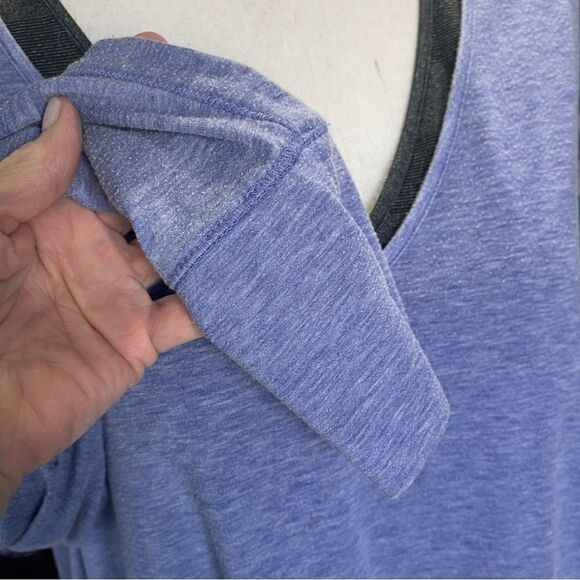 Tek Gear Blue and Gray Workout Shirt with Attached Tank - Picture 6 of 10